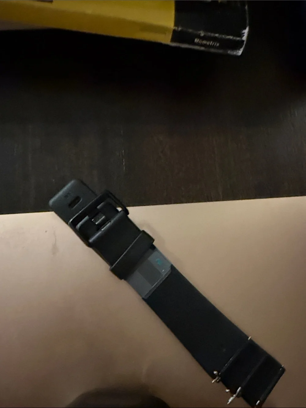 fitbit Black Smartwatch with Beige Fabric Strap